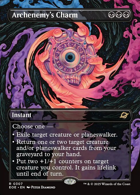 MTG Archenemy's Charm EOE 307 Borderless Surreal Space Foil