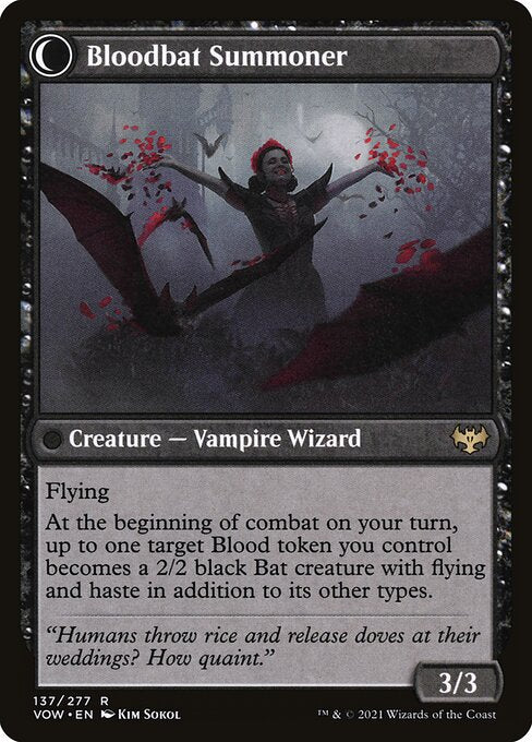 MTG Voldaren Bloodcaster // Bloodbat Summoner VOW 137 Standard Foil reverse