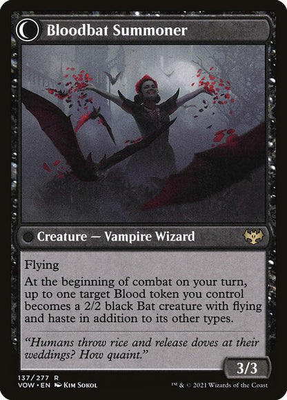 MTG Voldaren Bloodcaster // Bloodbat Summoner VOW 137 Standard Nonfoil reverse