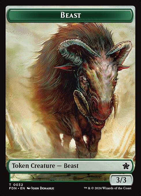 MTG Beast Token FDN 032 Token Foil