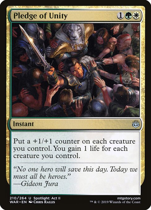 MTG Pledge of Unity WAR 210 Standard Nonfoil front