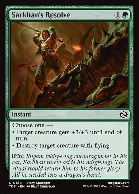 MTG Sarkhan's Resolve TDM 158 Regular Nonfoil