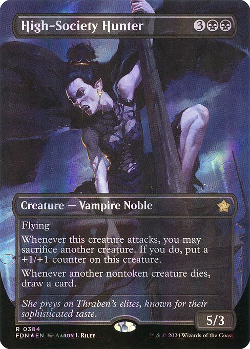 MTG High-Society Hunter FDN 384 Borderless Mana Foil