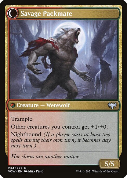 MTG Child of the Pack // Savage Packmate VOW 234 Standard Foil reverse