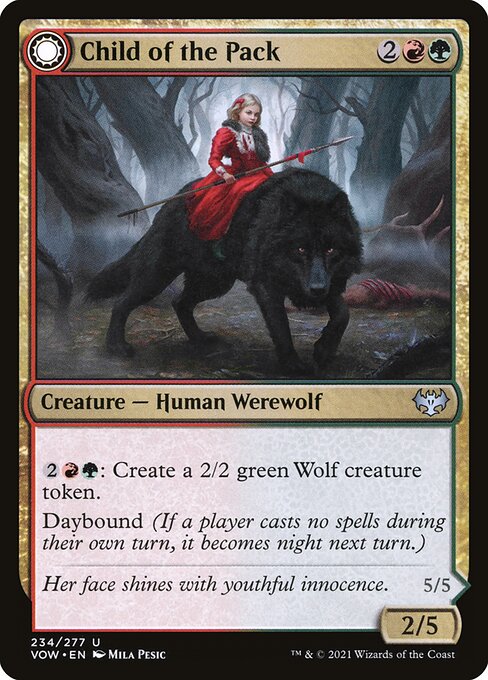 MTG Child of the Pack // Savage Packmate VOW 234 Standard Nonfoil front