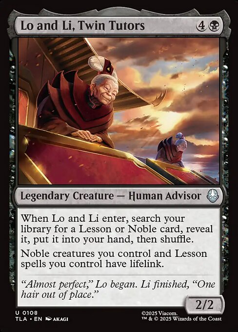 MTG Lo and Li, Twin Tutors TLA 108 Regular Foil
