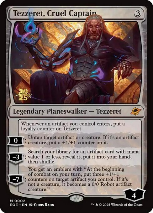 MTG Tezzeret, Cruel Captain PEOE 002s Prerelease Foil