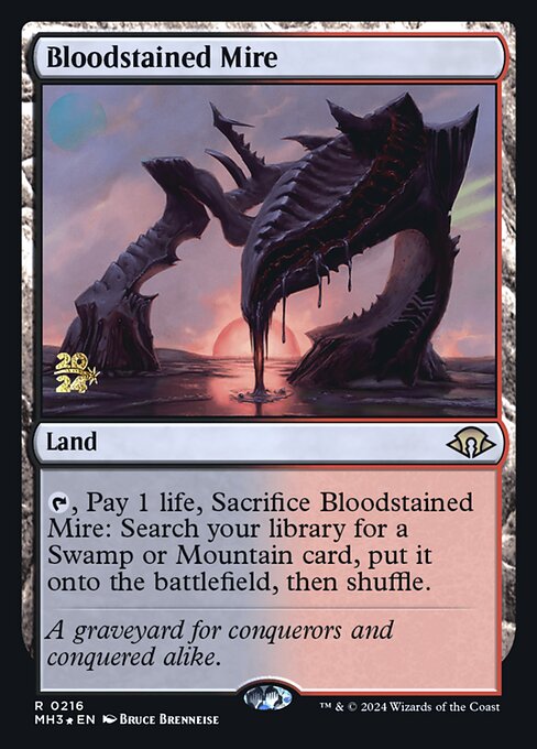 MTG Bloodstained Mire PMH3 216s Prerelease Foil