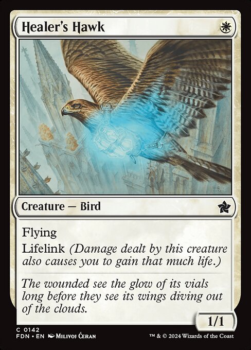 MTG Healer's Hawk FDN 142 Regular Foil