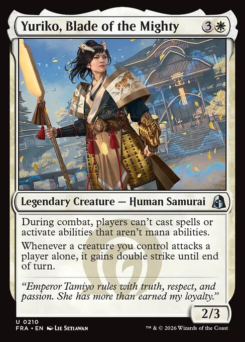 MTG Yuriko, Blade of the Mighty FRA 210 Standard Nonfoil front