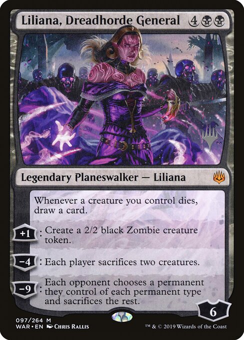 MTG Liliana, Dreadhorde General PWAR 097P Promo Pack Nonfoil front