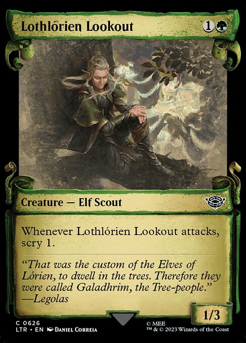 MTG Lothlórien Lookout LTR 626 Showcase Scrolls of Middle-earth Silver Foil