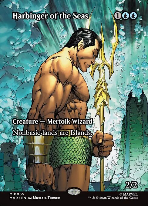 MTG Harbinger of the Seas MAR 055 Borderless Source Material Foil