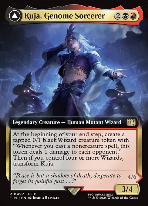 MTG Kuja, Genome Sorcerer // Trance Kuja, Fate Defied FIN 497† Extended Art Early Print Run Misprint Nonfoil