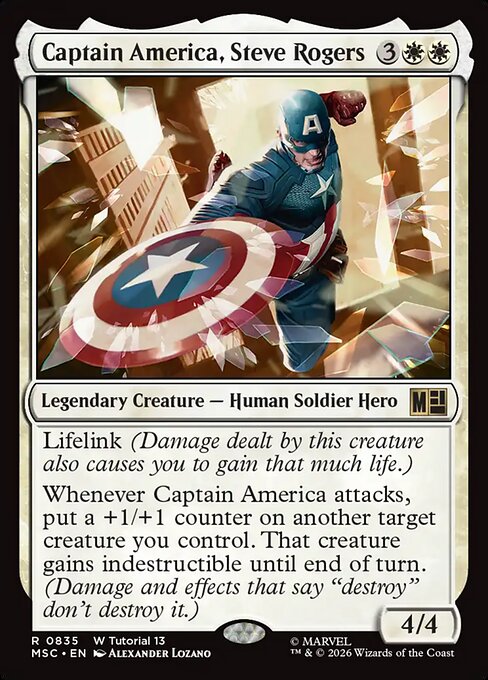 MTG Captain America, Steve Rogers MSC 835 Regular Nonfoil