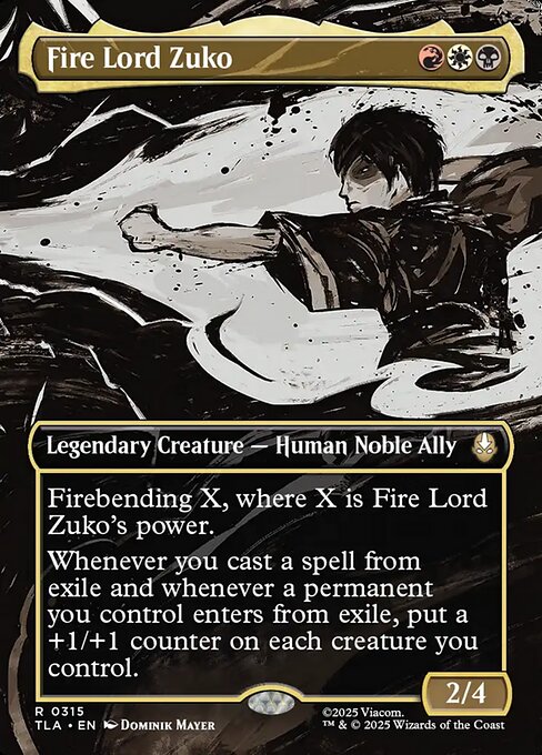 MTG Fire Lord Zuko TLA 315 Borderless Scene Nonfoil