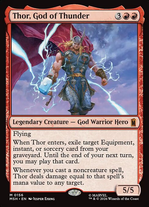 MTG Thor, God of Thunder MSH 156 Regular Foil