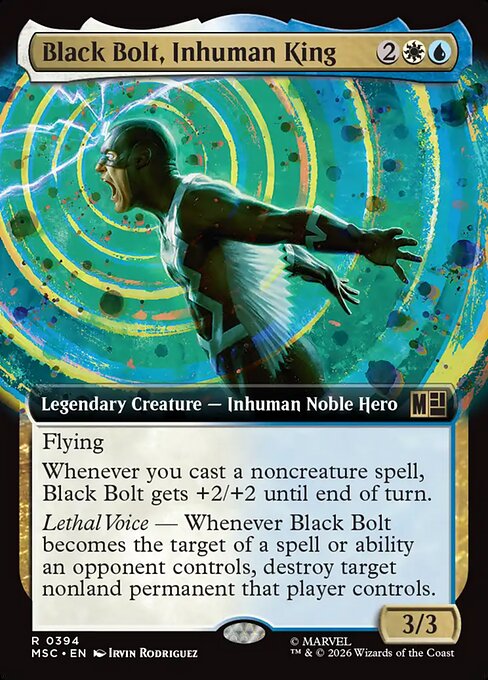 MTG Black Bolt, Inhuman King MSC 394 Extended Art Nonfoil