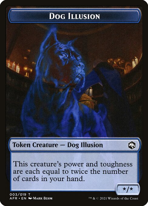 MTG Dog Illusion Token AFR 003 Token Foil