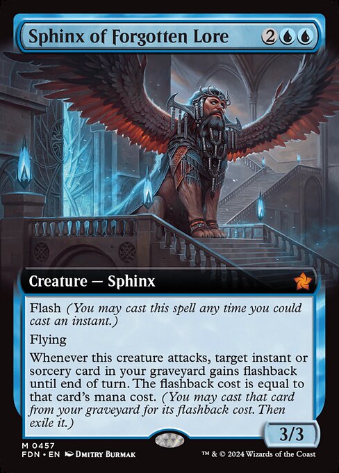 MTG Sphinx of Forgotten Lore FDN 457 Extended Art Nonfoil