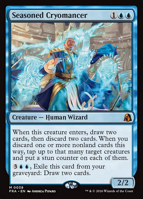 MTG Seasoned Cryomancer PFRA 038P Promo Pack Nonfoil front