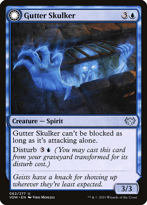 MTG Gutter Skulker // Gutter Shortcut VOW 062 Standard Foil front