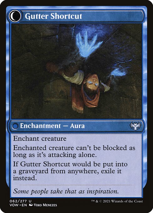 MTG Gutter Skulker // Gutter Shortcut VOW 062 Standard Nonfoil reverse