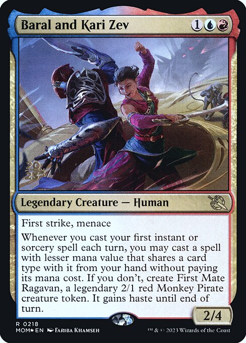 MTG Baral and Kari Zev PMOM 218s Prerelease Foil