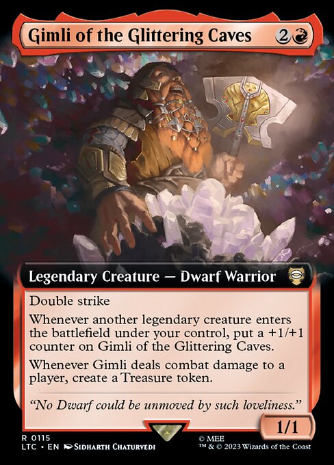 MTG Gimli of the Glittering Caves LTC 115 Extended Art Nonfoil