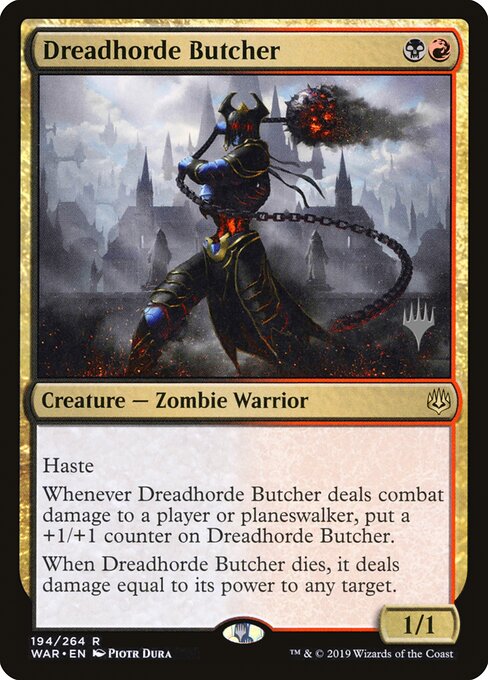 MTG Dreadhorde Butcher PWAR 194P Promo Pack Nonfoil front