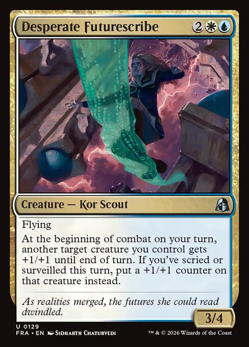 MTG Desperate Futurescribe FRA 129 Standard Foil front