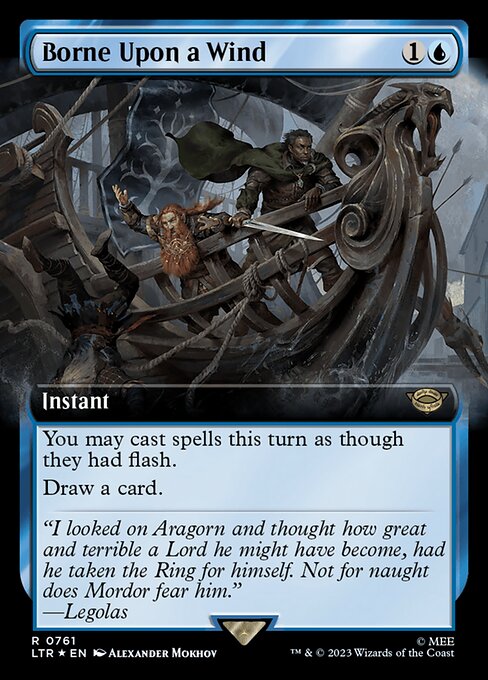 MTG Borne Upon a Wind LTR 761 Extended Art Surge Foil