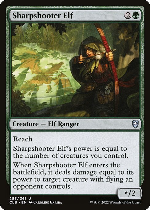 MTG Sharpshooter Elf CLB 253 Regular Foil