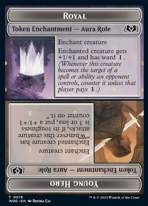 MTG Royal // Young Hero WOE 016 Double-Sided Role Token Foil