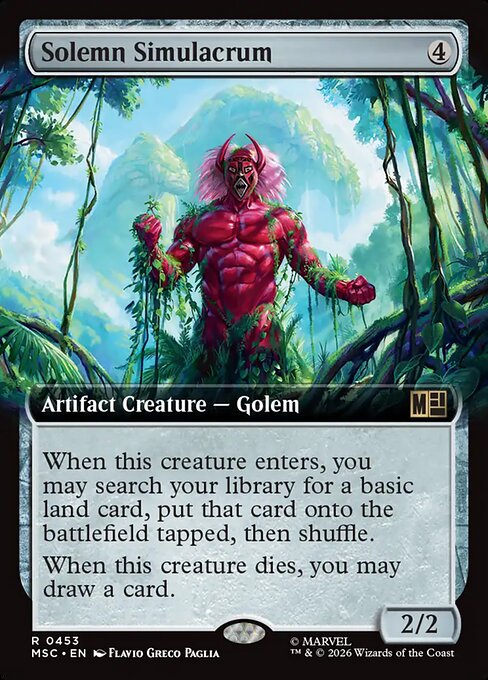 MTG Solemn Simulacrum MSC 453 Extended Art Nonfoil