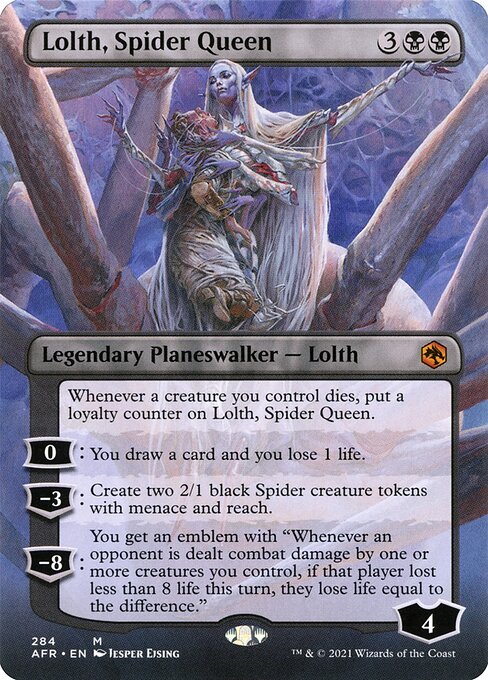 MTG Lolth, Spider Queen AFR 284 Borderless Foil