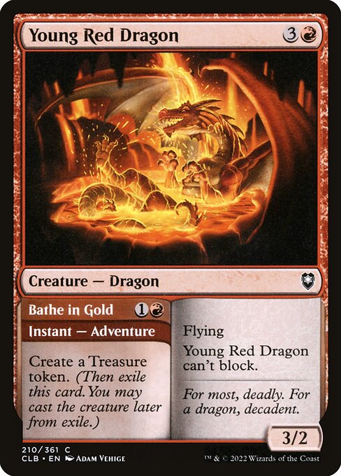 MTG Young Red Dragon // Bathe in Gold CLB 210 Regular Nonfoil