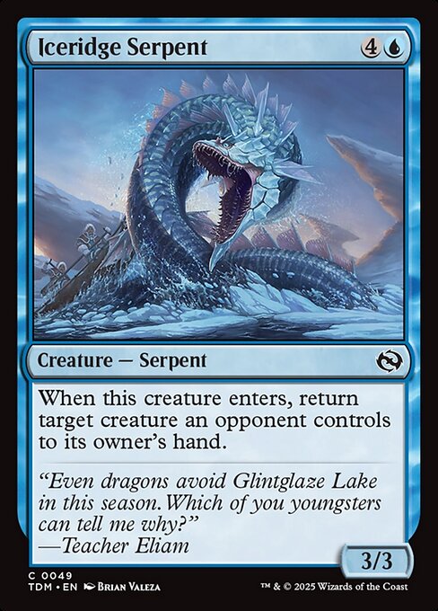 MTG Iceridge Serpent TDM 049 Regular Nonfoil
