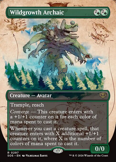 MTG Wildgrowth Archaic SOS 297 Showcase Ring Foil