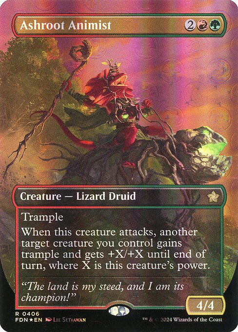 MTG Ashroot Animist FDN 406 Borderless Mana Foil