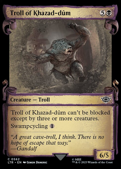 MTG Troll of Khazad-dûm LTR 562 Showcase Scrolls of Middle-earth Silver Foil