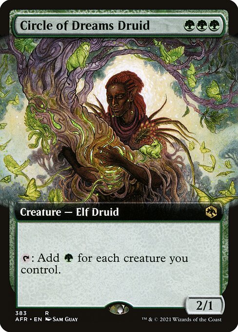 MTG Circle of Dreams Druid AFR 383 Extended Art Nonfoil