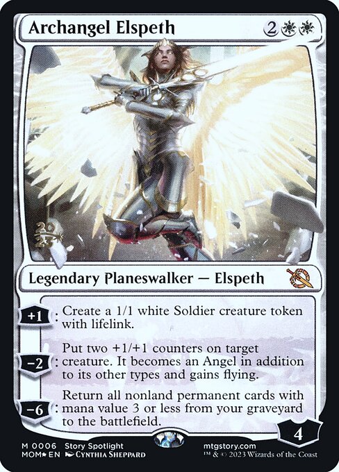 MTG Archangel Elspeth PMOM 006s Prerelease Foil