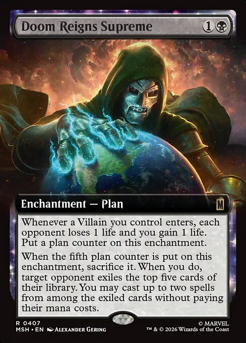 MTG Doom Reigns Supreme MSH 407 Extended Art Foil