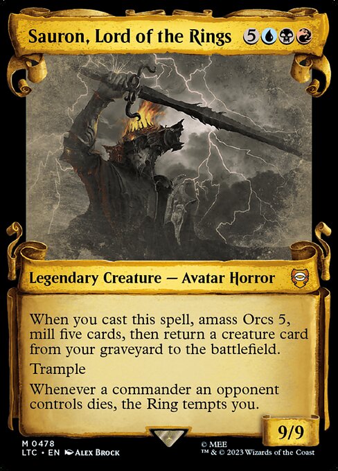 MTG Sauron, Lord of the Rings LTC 478 Alternate Art Nonfoil