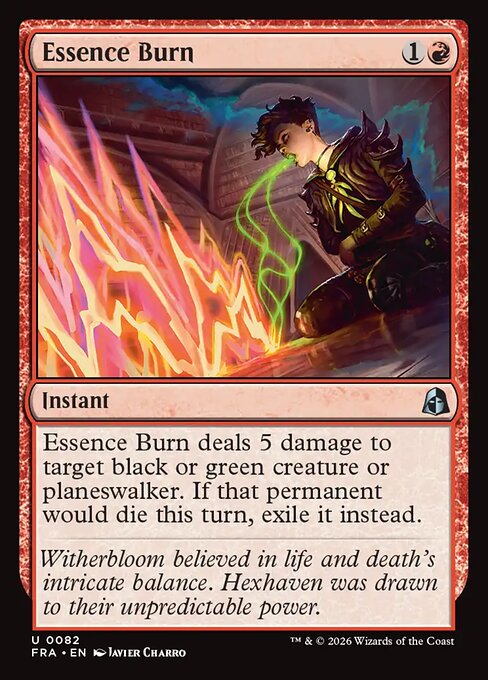 MTG Essence Burn FRA 082 Standard Nonfoil front