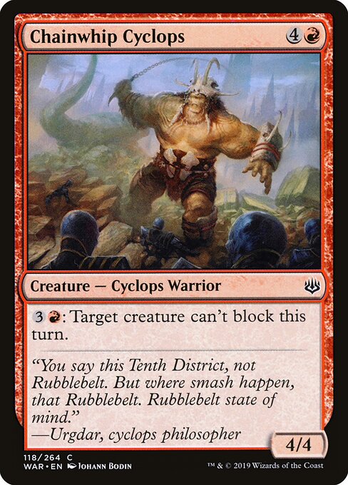 MTG Chainwhip Cyclops WAR 118 Standard Foil front