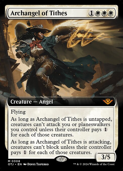 MTG Archangel of Tithes OTJ 308 Extended Art Foil