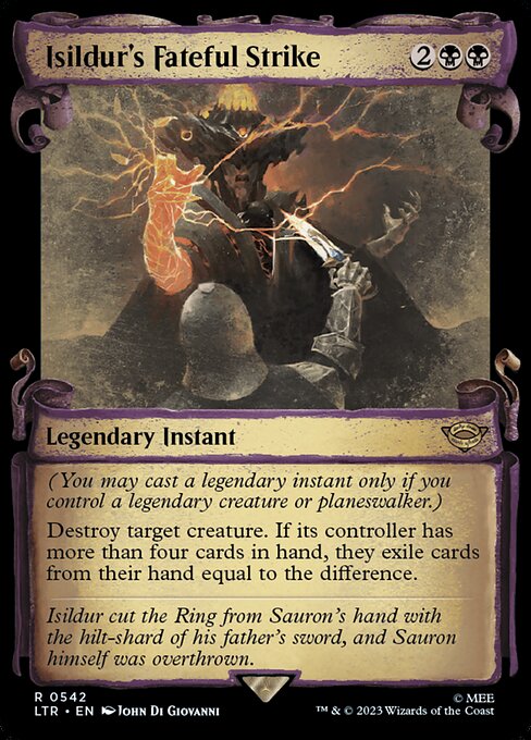 MTG Isildur's Fateful Strike LTR 542 Showcase Scrolls of Middle-earth Silver Foil