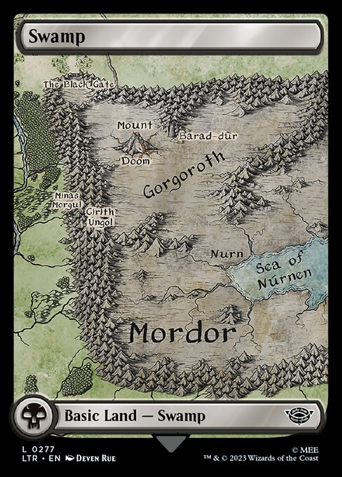 MTG Swamp LTR 277 Full-Art Middle-earth Map Land Foil